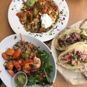 Gluten-free Mexican lunch spread from Sharky's Mexican Grill